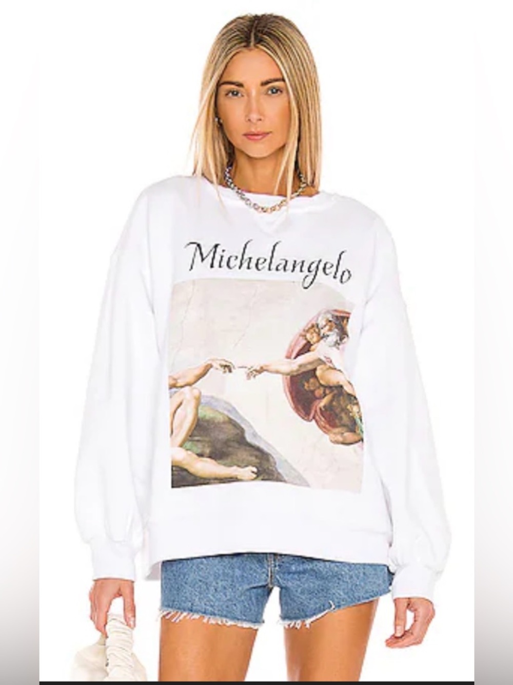 Selkie Women’s Michelangelo White Sweatshirt XS Rare
